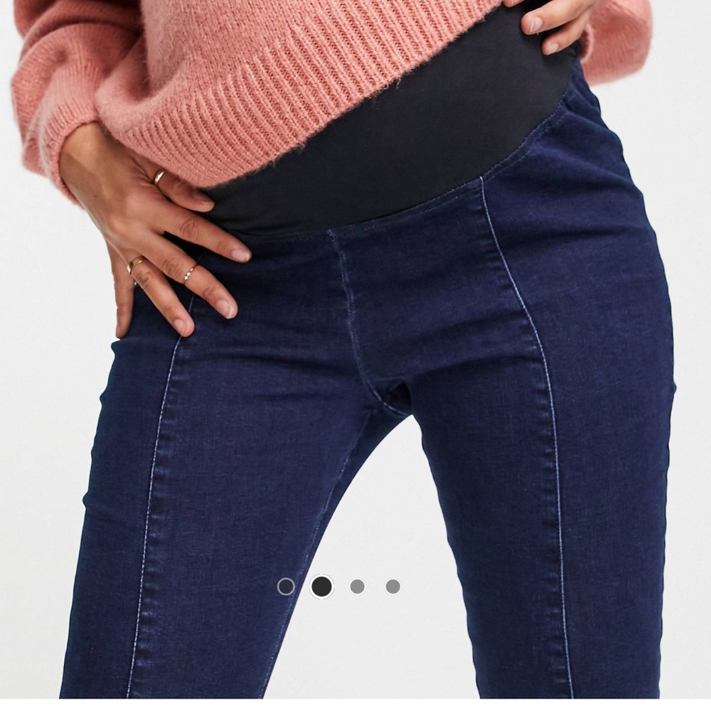 Maternity overbump jeggings in dark blue